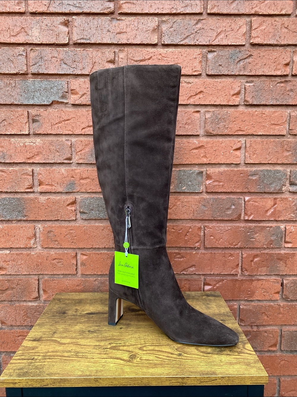 NWT Sam Edelman Brown Suede Knee-High Boot with Block Heel 7